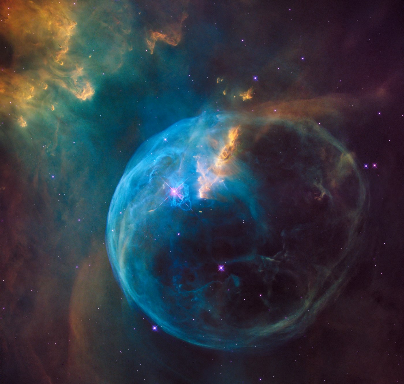 紫星云夜空，宇宙的神秘底色